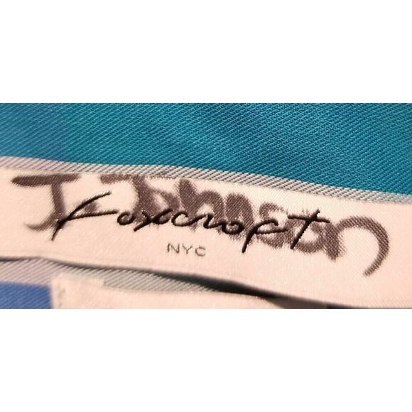 Foxcroft Shirt Womens 16 Shaped Blue Green Plaid White Buttons Long Sleeve - Picture 4 of 7